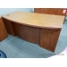 Maple Bow Front Straight Desk w/ Dual Pedestal